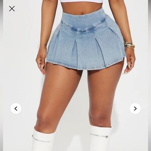 Fashion Nova Light Blue Mini Skort